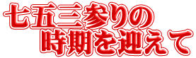 七五三詣りの受付が 始まりました !